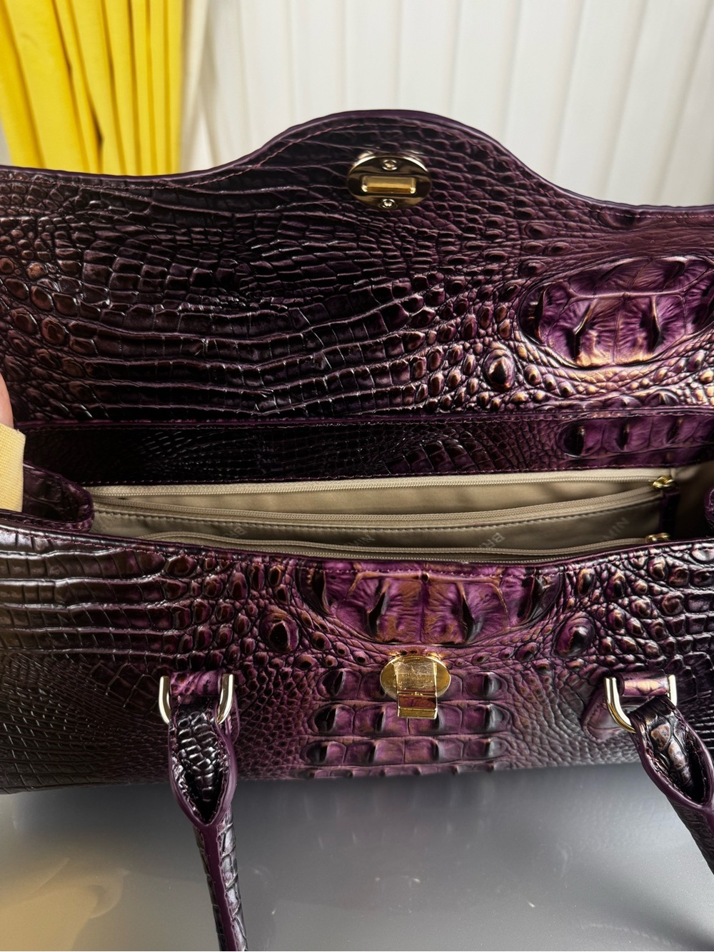 Brahmin Dayan Satchel Handbag-Fig Jam Melbourne FA 2023 Collection - Picture 4 of 5